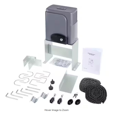 Slide Single Automatic Gate Opener Kit with IR Sensors for 1400 lbs. 40 ft. Door