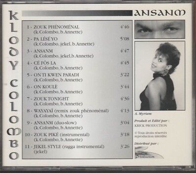 KLODY COLOMBO Ansanm Rare CD France West Indie Zouc | eBay
