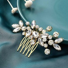Accesorios para el cabello con peineta de boda de novia de cristal para mujer