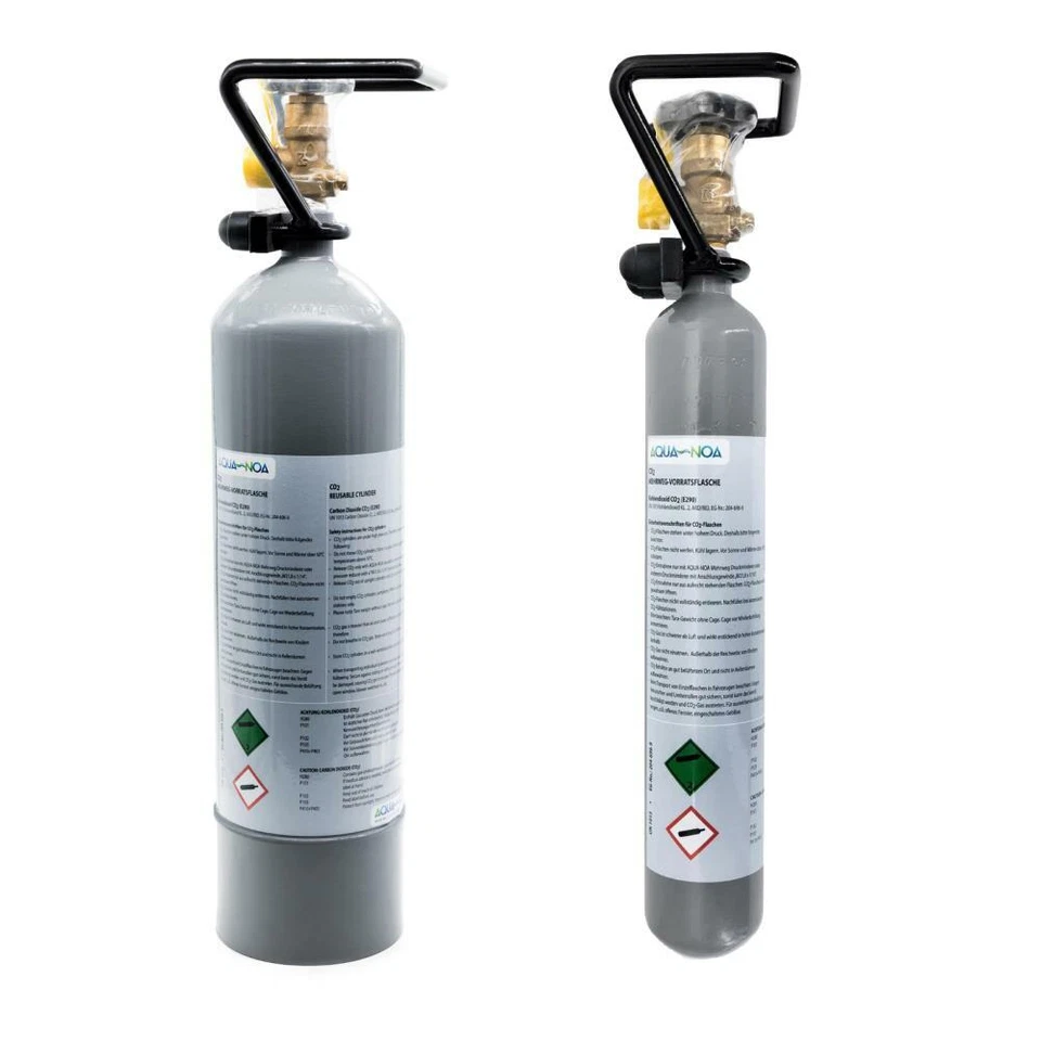 Aquarium - CO2 Flasche 2kg, 500g mit Cage Mehrweg AQUA-NOA
