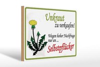 Holzschild Spruch 30X20 Cm Unkraut Verkaufen SelbstpfüCker Deko Schild Wooden Si
