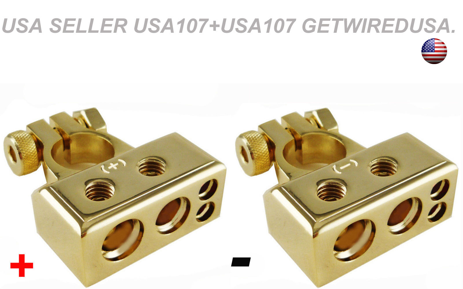 HEAVY DUTY BATTERY TERMINALS HIGH END GOLD TERMINAL CONNECTORS P