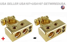 2pcs Car Battery Gold Terminals Positive  Negative Heavy Duty Plated Connectors