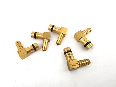 5pcs Flojet Syrup Pump CO2 QD INLET-W/SHUTOFF FOR FJ 1/4''B-90° BRASS 15F01104