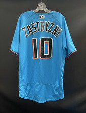 ROB ZASTRYZNY #10 MIAMI MARLINS GAME USED JERSEY SPRING TRAINING SZ:46