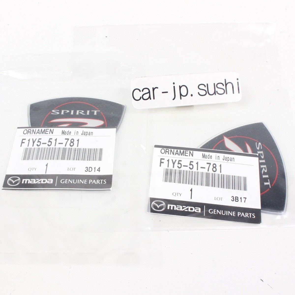 Mazda RX-8 RX8 Limited Spirit-R Emblem 2-SET Front Side Ornament