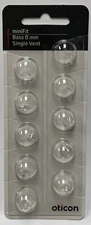 1 Pack Oticon miniFit 8mm Bass Single Vent Dome For Hearing Aids. 10 Domes Total