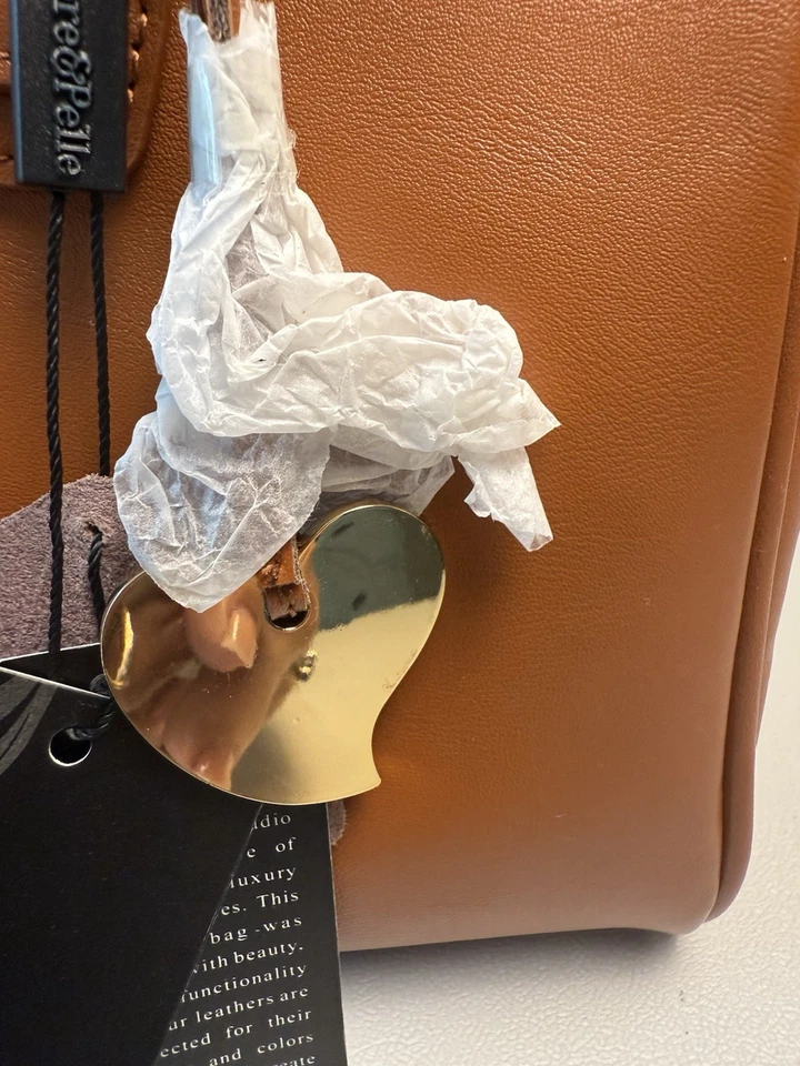 Bolso de mano Cuore & Pelle Celeste en color marrón coñac Foto 2 de 4