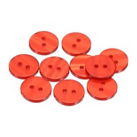 10Stk KnöPfe Kunstharz Zum NäHen,18Mm,Rund,Flach,2 LöCher,Kleidung,Rot
