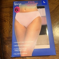 Felina Women's Size Large Hi-Cut with Lace Trim, 6-pack