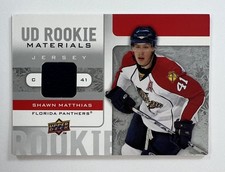 2009 Upper Deck Hockey Ser. 2 #RM-SM Shawn Matthias Rookie Materials Relic AR100