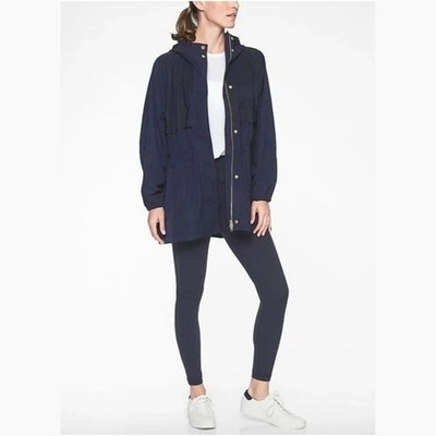 Athleta Rainfall Swing Parka In Navy, Size M