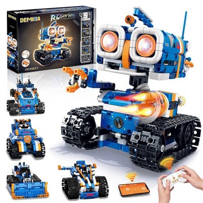 Demkia 5in1 STEM Robot Building Kit, 560 PCS APP/Remote Control Mech RC Robot...