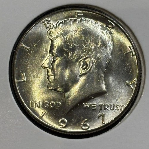USA 1/2$ 1967 Kennedy Half Dollar KM#202a Silver aUNC .25oz ASW B3136
