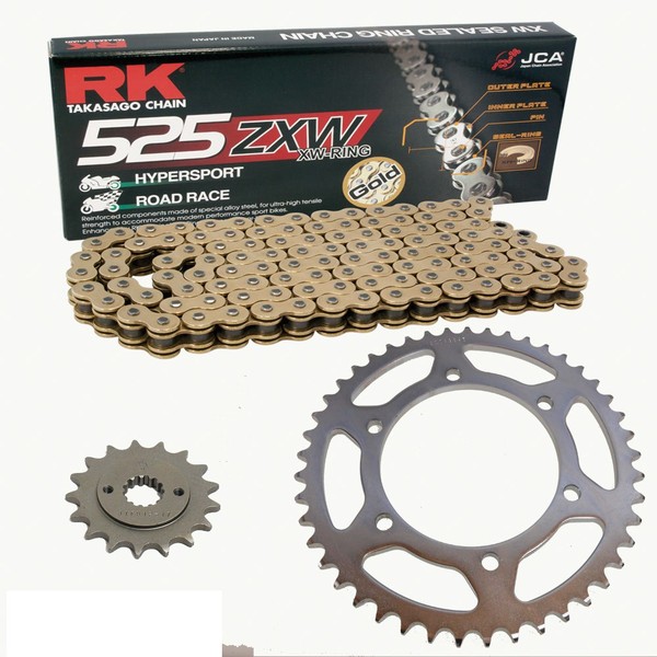 Kettensatz Honda XL 700 V Transalp 08-13 Kette RK GB 525 ZXW 118 Offen Gold-image