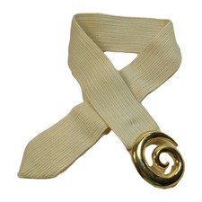  CHARMANT  Beverly Hills 80  s Vintage Ribbed CREAM Stretch Belt S M L