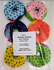 New Felt Set of 6 Felt Food Play Soft Donuts Set Realistic Fun Learning half doz