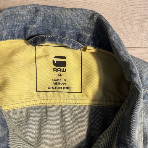 G-Star RAW Denim Jacket XL Button Front Faded Blue - Afbeelding 9 van 9