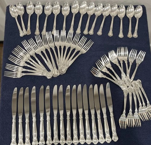 Gorham Chantilly Sterling Silver Flatware Set 63 Pc 16 Place Settings