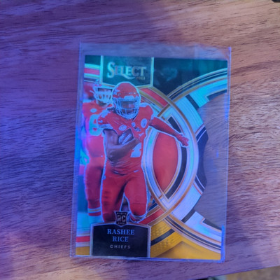 2023 Panini Select - Premier Level Red & Blue select Die-Cut #132 Rashee Rice RC