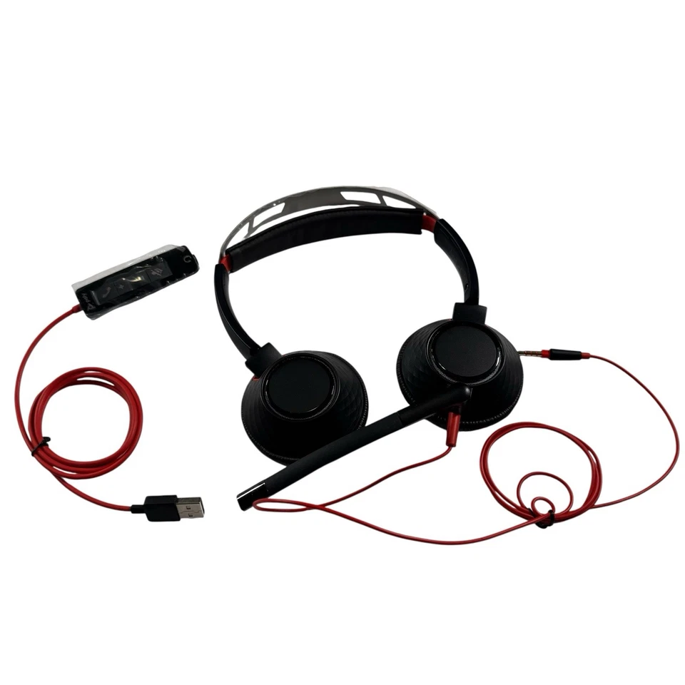 PLANTRONICS POLY BLACKWIRE 5220 Headphones/Headset w/ Case & USB-C/USB-A Adapter - Image 2 of 4