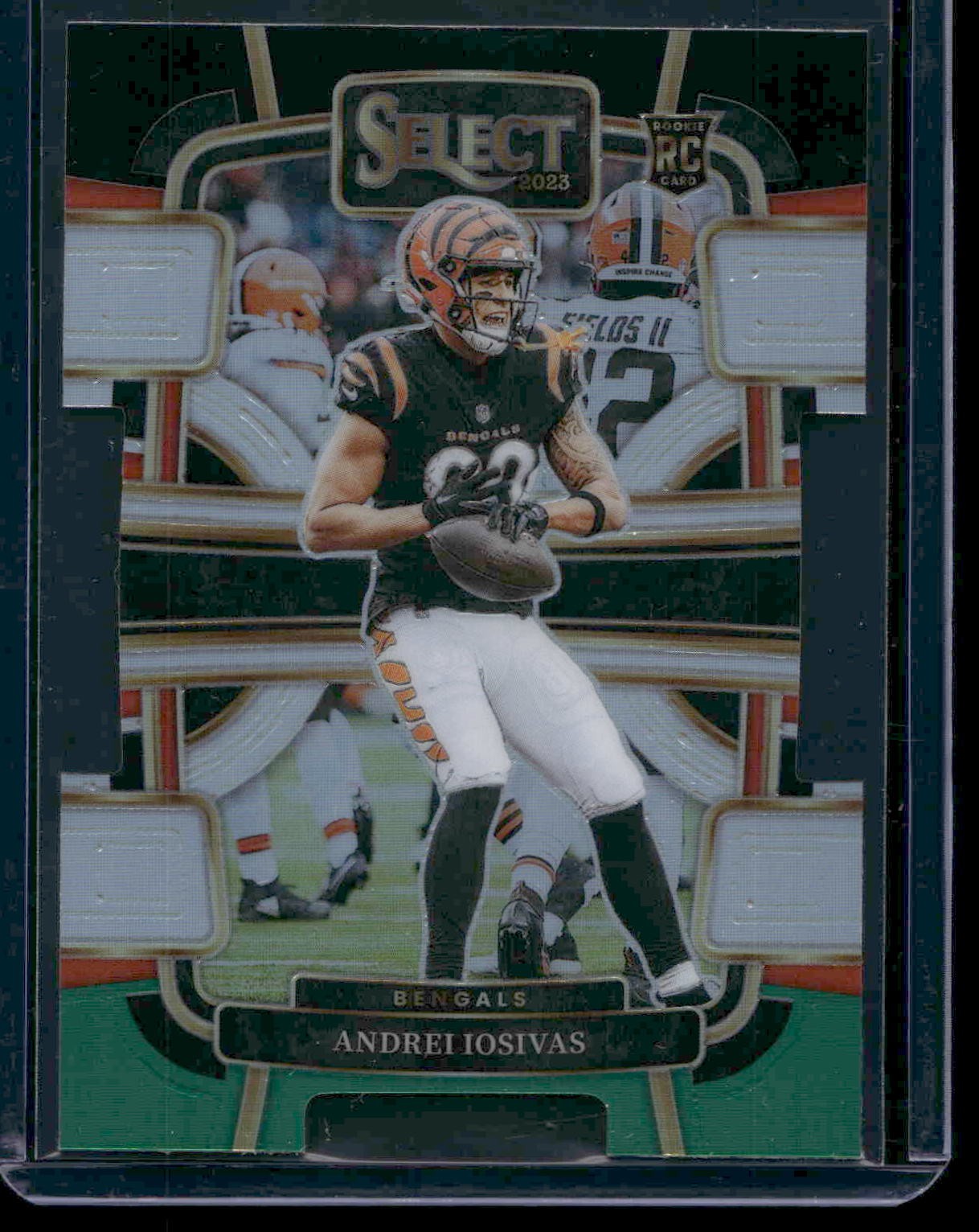 2023 Panini Select #21 Andrei Iosivas Black and Green Prizms Die Cuts