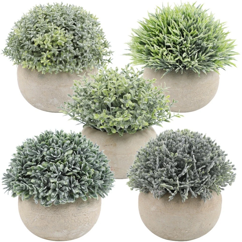 zbstream Fiori artificiali all'uncinetto, 2 pezzi, mughetto della valle, piccoli fiori artificiali in vaso, fatti a mano, per casa, ufficio, scrivania, decorazione regalo (rosa