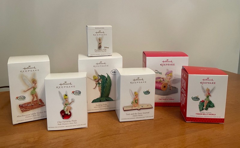 7 Hallmark TINKER BELL Ornaments 2009, 2011, 2012, 2013, miniature 2006