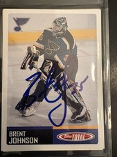 Signed Brent Johnson Blues 2002/03 Topps Total Auto Card Wow!