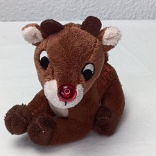 DanDee Singing Rudolph the Red Nosed Reindeer 5"Plush with Light Up Nose WORKS