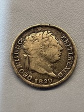 1820 Great British George 3 Silver Sixpence Coin Good Grade 0.925 Silver Vintage