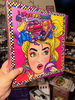 Vintage Lisa Frank I Love To Shop 3 Ring Binder Stuart Hall 1989 90s RARE