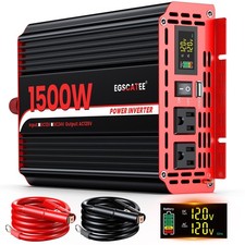 1500W Power Inverter 12V DC to 110V/120V AC Converter, Peak 1500W, Red