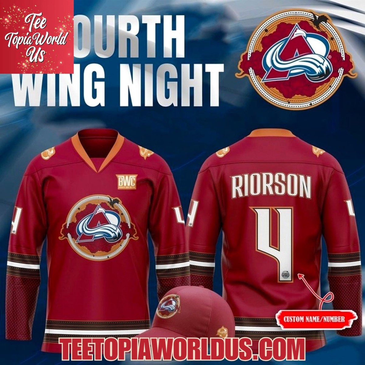 Personalized Colorado Avalanche Fourth Wing Night 2025 Hockey 