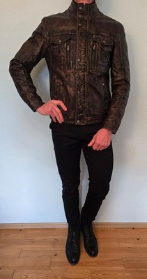 Milestone Piloten Lederjacke Jacke Aviator Leather Jacket gefüttert Gr. 50