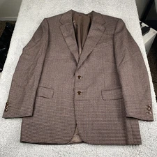Canali Blazer Men IT:52R US:42R Brown Plaid 100% Wool Italy Sport Coat Jacket