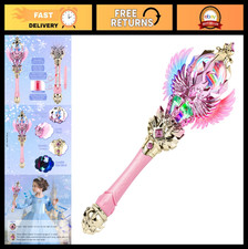 Magic Princess Wand with Dual Lights  Spinning LEDs, Sound Effects, Snowflake D