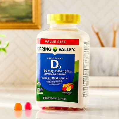 Spring Valley Vitamin D3 Gummies 50mcg 300ct | Bone & Immune Health, Vegetarian