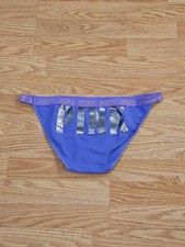 New VICTORIA'S SECRET PINK L Metallic Logo Seamless Bikini Panties