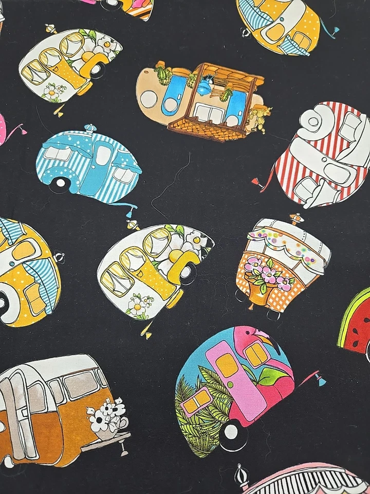 Trailer Toss Loralie Harris For Loralie Designs 3 YARD UNCUT Fabric Camping RV - Image 4 of 4