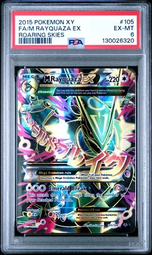 2015 POKEMON XY ROARING SKIES #105 FULL ART/M RAYQUAZA EX PSA 6