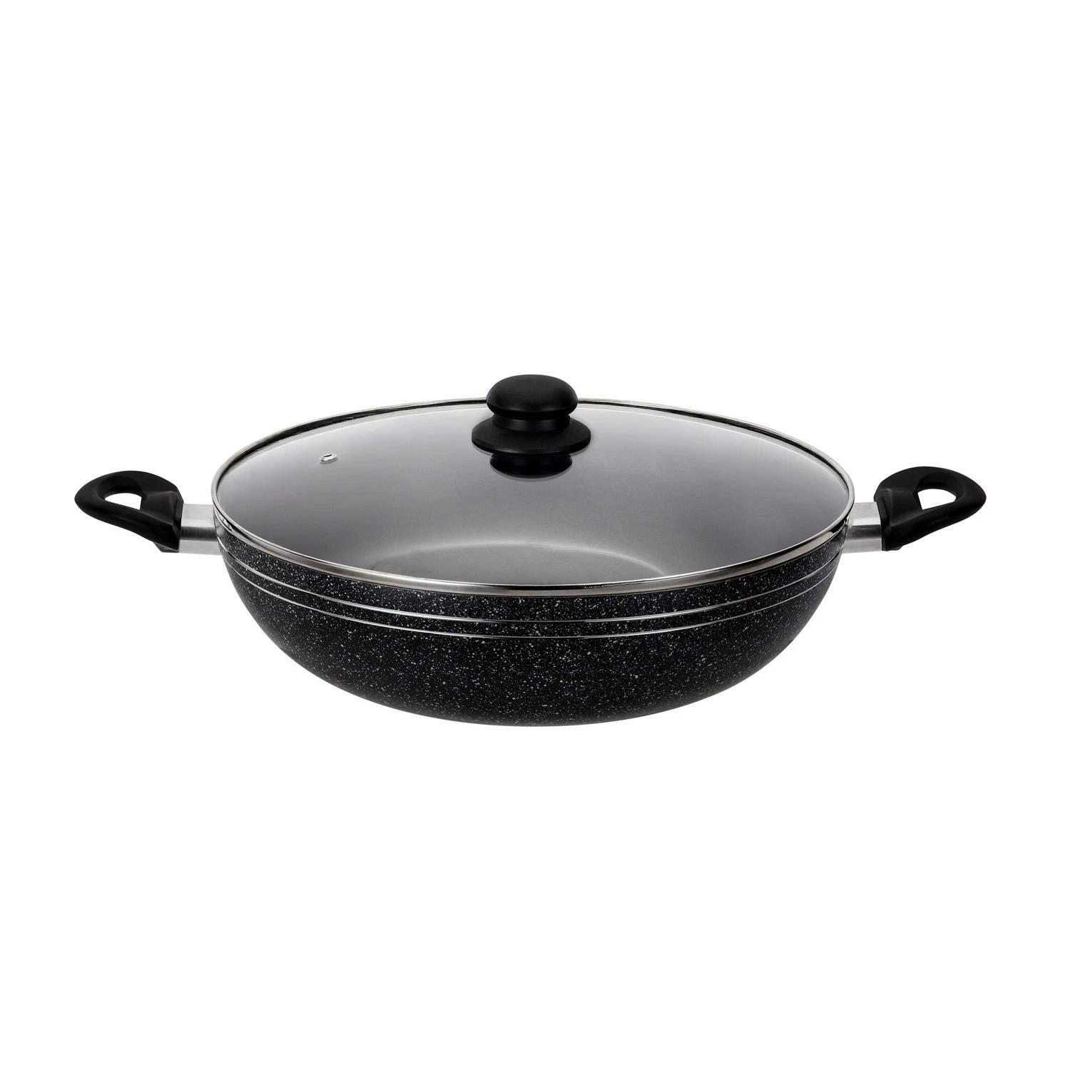 Non-Stick Induction Wok Pan with Glass Lid Deep Cooking Frying Pan Kadai 28 CM
Opens in a new window
