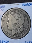 1883-CC Morgan Silver Dollar  Fine  Carson City Mint  even wear w/o distractions