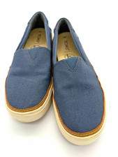 TOMS Slip-On Men's Blue Canvas Casual Shoes Rubber Sole Logo US 8
