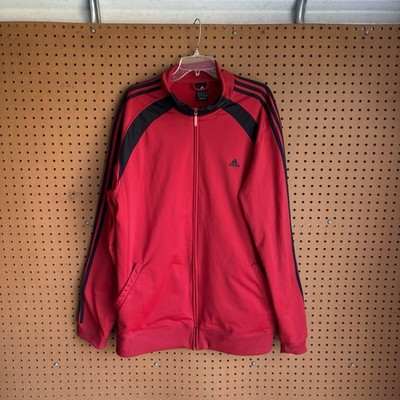 Vintage Adidas Men s Red Warmup Track Jacket Oversized Size 2XL
