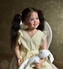 40in Realistic Pretty Reborn Doll Toddler Girl Unfinished Kits Rooted Hair Gifts
