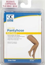 Quality Choice Pantyhose, Sheer Support, Closed Toe, 15-20mmHg Size: Q Beige