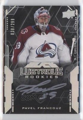 2020 SPx UD Black Lustrous Rookie Signatures Tier 1 Pavel Francouz Auto RC r2r