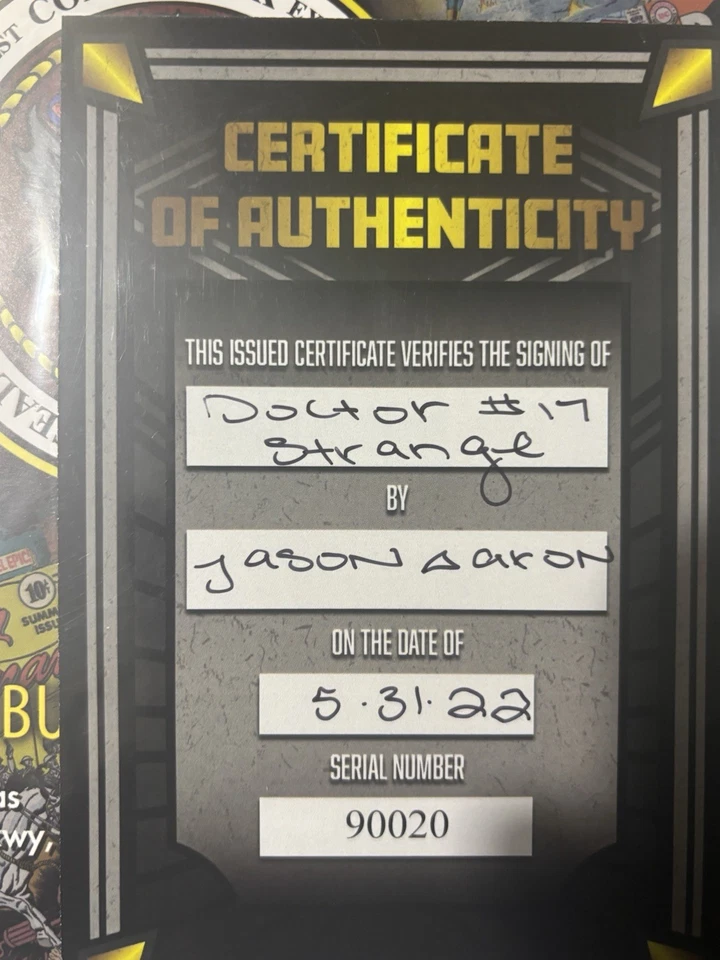 Doctor Strange #17 Signed by Jason Aaron Marvel Comics W/COA - Image 2 of 2
