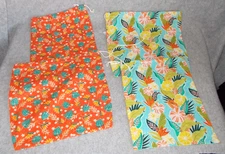 4 Tropical Floral Makeup Multi Purpose Travel Snack Home Storage Gift Pouch Bags